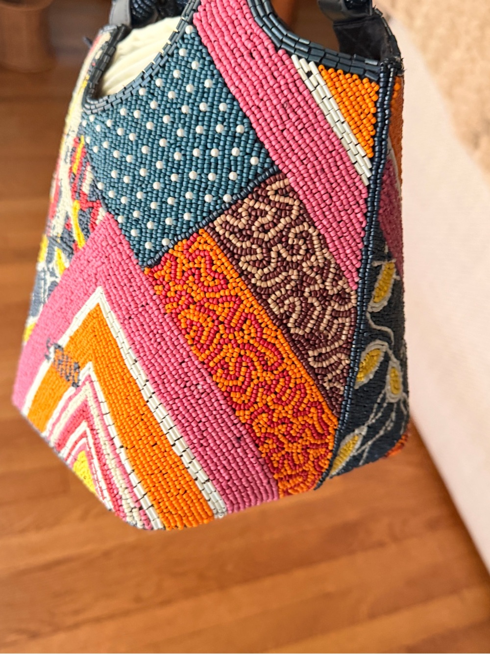 STAUD Beaded Cote Patchwork Foulard Bag - Picture 8 of 8